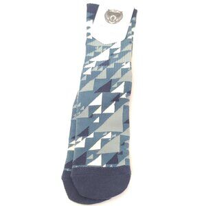 1 Pair of Thieves Mens Sport Crew Socks Sz 8-12 Abstract Print Navy Green NEW